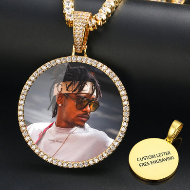 14k Gold Memorial Pendants Necklace With Picture Inside