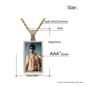 14k Gold Plated Men's Picture Necklace Details