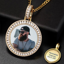 Load image into Gallery viewer, 3D Photo Pendant Necklace for Men Front view and Back view