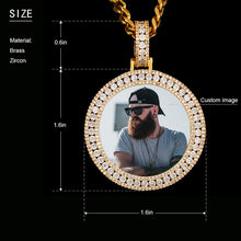 Load image into Gallery viewer, 3D photo pendant for men size chart: 1.6 x 1.6 in pendant with 0.6 in bail