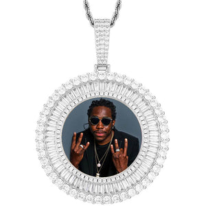 Silver 3d Picture Necklace For Him