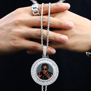 Silver 3d Picture Necklace For Him