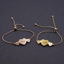 Load image into Gallery viewer, Adjustable bolo slider box chain on personalized mom bracelet with children's names