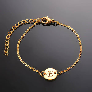 Baby Initial Custom Name Bracelet With Gold Color