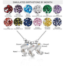 Load image into Gallery viewer, Birthstone color chart by month for personalized name necklace