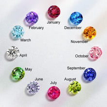 Load image into Gallery viewer, Birthstone color chart for personalized family tree necklace