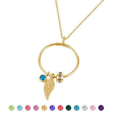 Load image into Gallery viewer, Birthstone color chart for personalized grandma name necklace, all 12 months