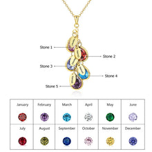 Load image into Gallery viewer, Birthstone color chart showing all 12 months for personalized name necklace