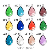 Load image into Gallery viewer, Birthstone color chart showing all twelve months for the custom initial necklace for mom