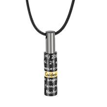 Load image into Gallery viewer, Black stainless steel personalized family name necklace for men