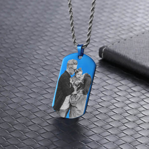 Blue Color Stainless Steel Personalized Calendar Necklace