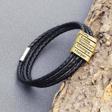 Load image into Gallery viewer, Braided Leather Bracelet With Name On It