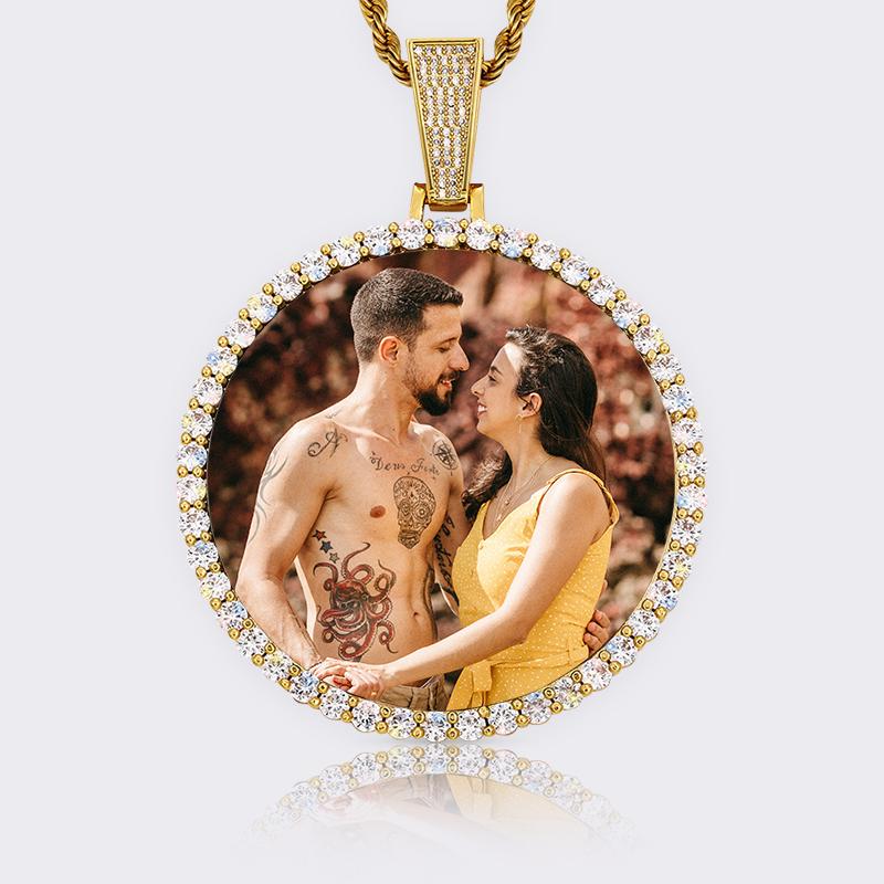 GUCY Hip Hop Jewelry Personalized Picture/Photo Pendant Necklace Custom  Memory Medallion Necklace Gold Silver Rope Chain Women Men | Amazon.com