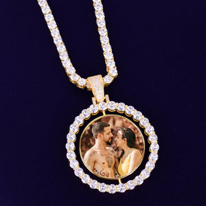 Custom Made Photo Rotating double-sided Medallions Pendant Necklace