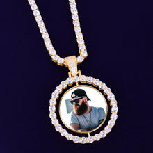 Load image into Gallery viewer, Personalized 3D Photo Double-Sided Rotating Medallions Pendant Necklace For Men