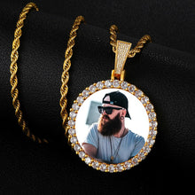 Load image into Gallery viewer, 14k Gold Photo Pendant Memorial Necklaces For Men