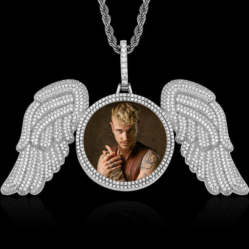 Personalized CZ Heart Shape Angel Wing Photo Locket Necklace Memorial  Jewelry for Women Anniversary Valentines Birthday Gift - CALLIE