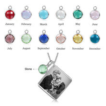 Load image into Gallery viewer, Calendar Date With Photo Engraved Memory Pendant Necklace