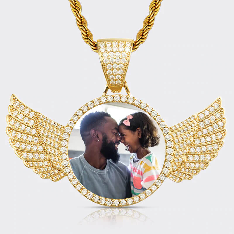Christmas Gifts For Dad - Photo With Wings Pendant