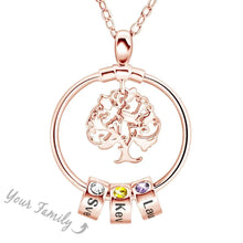 Load image into Gallery viewer, Christmas Gifts For Grandma - Family Tree Name Necklace With Birthstone