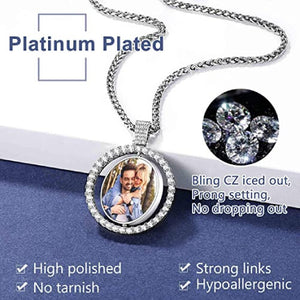 Christmas Gifts For Men - Photo Rotating Pendant Necklace
