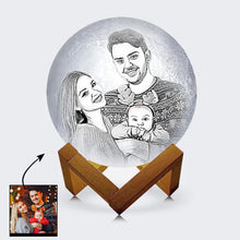 Load image into Gallery viewer, Custom 3D Photo Printed Moon Lamp With Picture Moon Globe Lamp