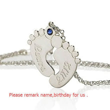 Load image into Gallery viewer, Custom Baby Feet Necklace For Mom
