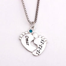 Load image into Gallery viewer, Custom Baby Feet Necklace For Mom