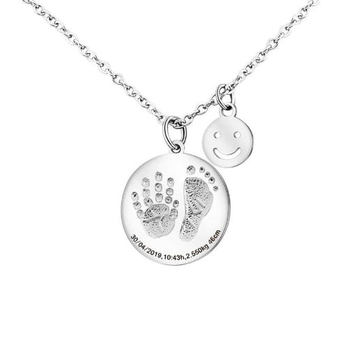 Custom Baby Footprint Necklace For Mom
