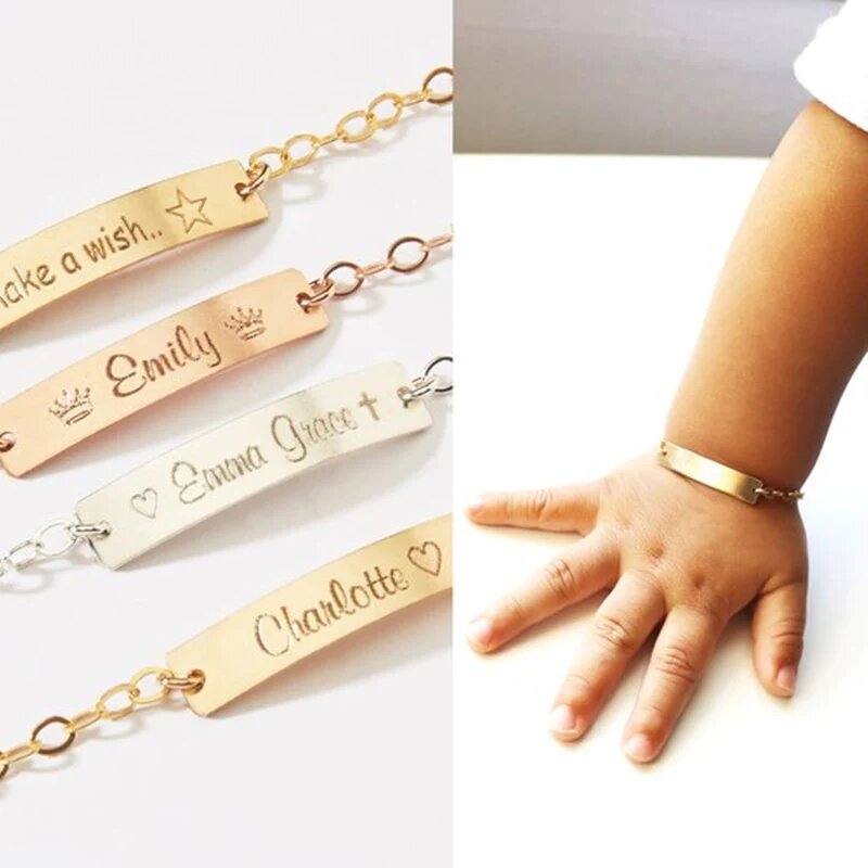 Custom Baby Name Bracelet - Adjustable Baby ID Bracelets Gifs For Girl And Boy