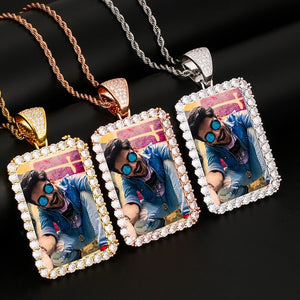 Custom Chains Iced Out Pendant Necklaces With Picture Inside