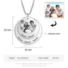 Load image into Gallery viewer, Custom Family Photo Necklace With Name Engraving