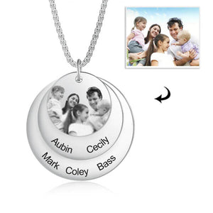 Custom Family Photo Necklace With Name Engraving