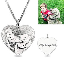 Load image into Gallery viewer, Custom Heart Necklace With Picture Engraved