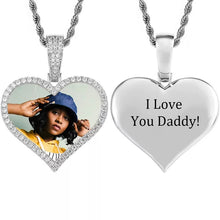 Load image into Gallery viewer, Custom Heart Photo Medallions Necklace