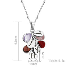 Load image into Gallery viewer, Custom Initials Birthstone Necklace for Mom| Unique Mom Birthstone Necklace With Initials