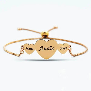 Custom Kids Names Bracelet For Mom, Children's Names Bangle Bracelets with rose gold color