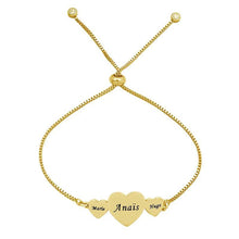 Load image into Gallery viewer, Custom Kids Names Bracelet For Mom, Children&#39;s Names Bangle Bracelets with gold color