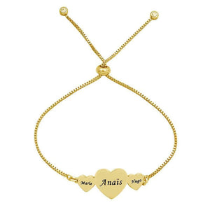 Custom Kids Names Bracelet For Mom, Children's Names Bangle Bracelets with gold color
