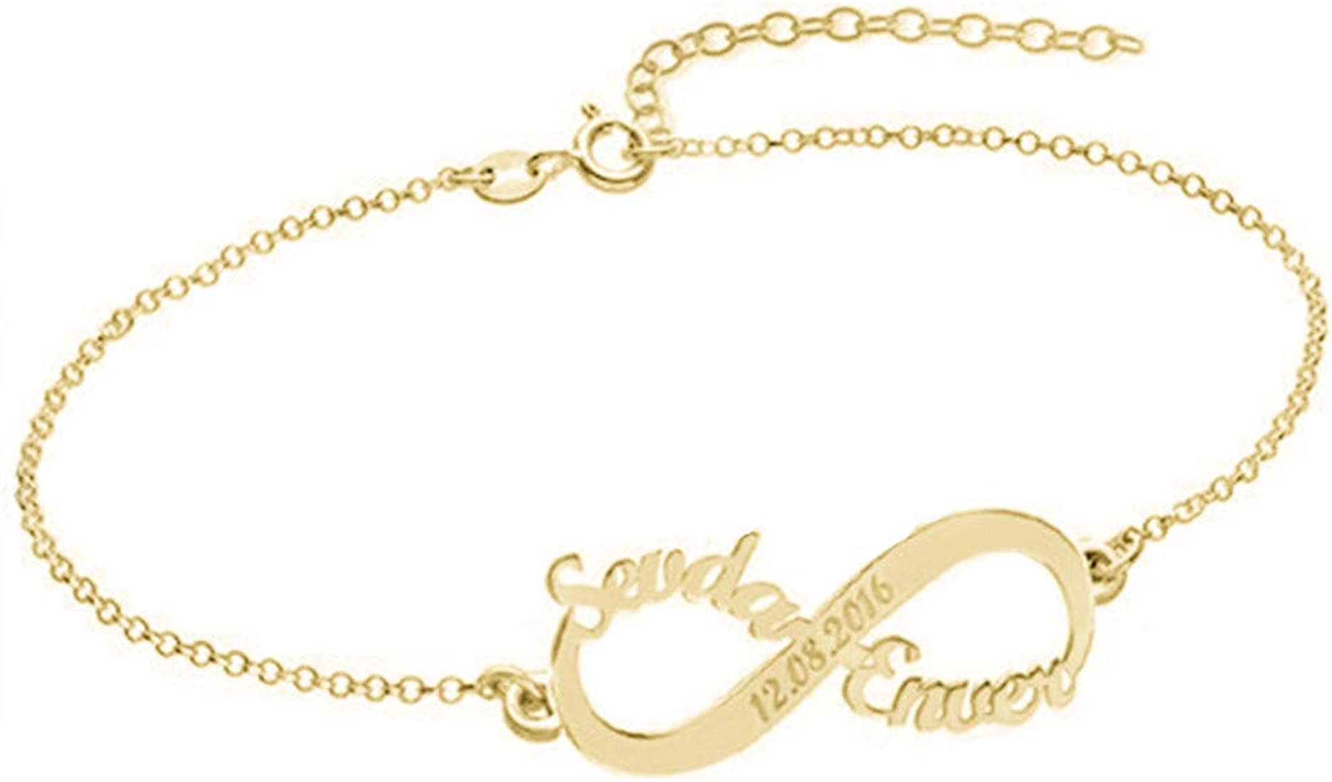 Personalised Sterling silver infinity name bracelet – Almaasjewels.com