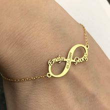 Load image into Gallery viewer, Custom Name And Date Infinity Bracelet- Best Anniversary Gifts For Wife