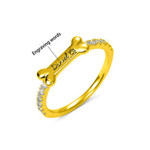 Load image into Gallery viewer, Custom Pet Name Ring With Engraving Word