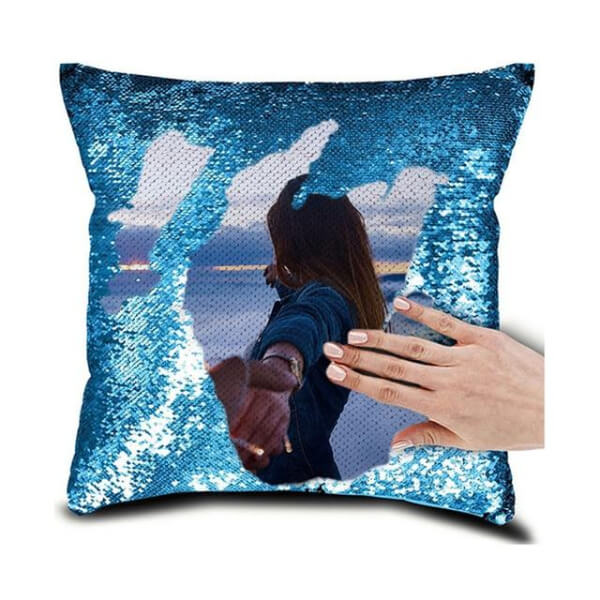personalized picture sequin pillow