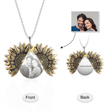 Load image into Gallery viewer, Custom Sunflower Photo Locket Necklace For Women