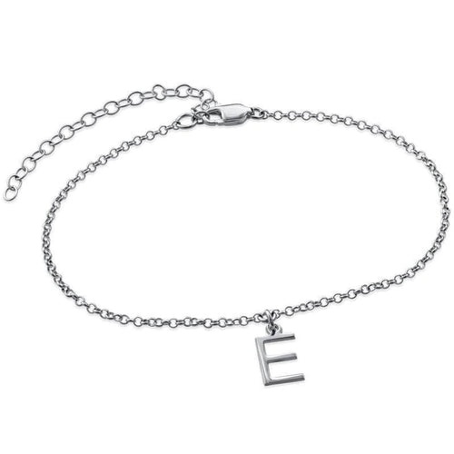 Customize Stainless Steel Ankle Bracelet with Initial Letter With Silver Color