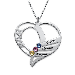 Elegant Kids Name Necklace With Birthstone For Mom
