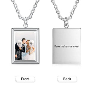 Engravable Family Photo Memorial Necklace For Fathers