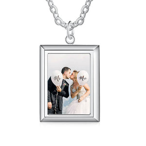 Engravable Family Photo Memorial Necklace For Fathers