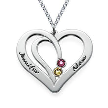 Load image into Gallery viewer, Personalized Heart Necklace With Name And Birthstone