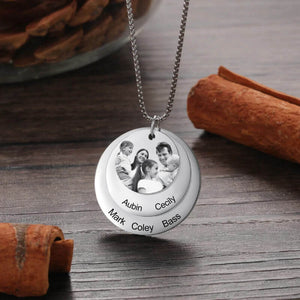 Family Photo With Name Necklace - Christmas Gifts For Grandma
